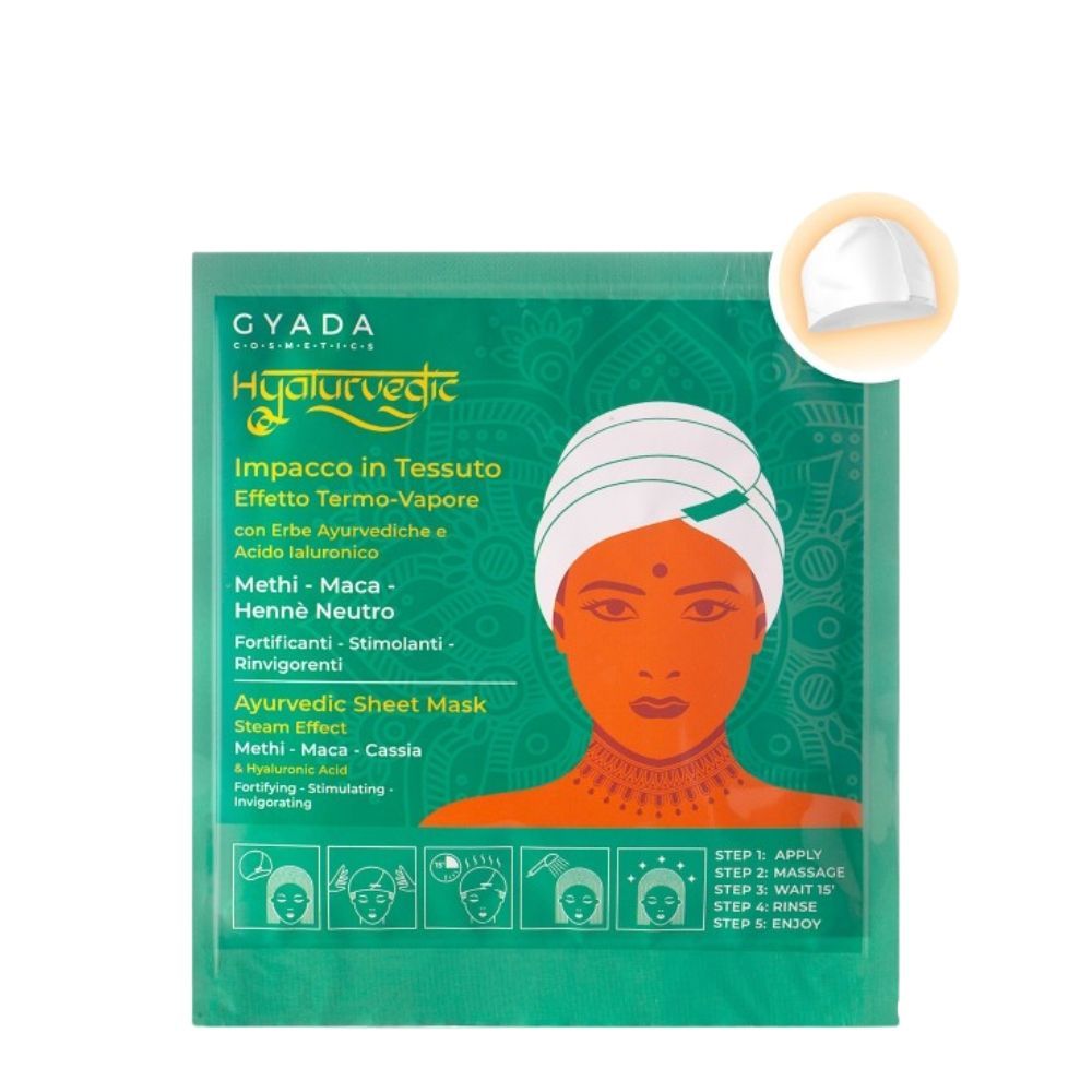 Gyada Cabello Hyalurvedic Impacco Ayurvedico In Tessuto Fortificante Methi, Maca, Hennè Neutro 60ml