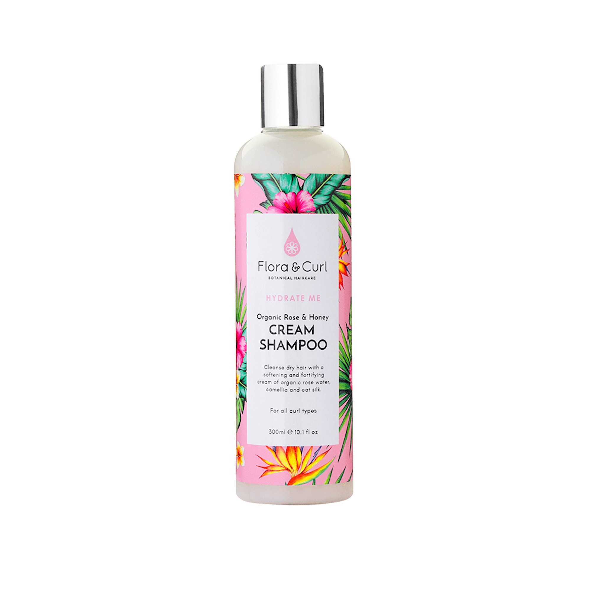 Flora and Curl Rose Water and Honey Cream Shampoo 300ml