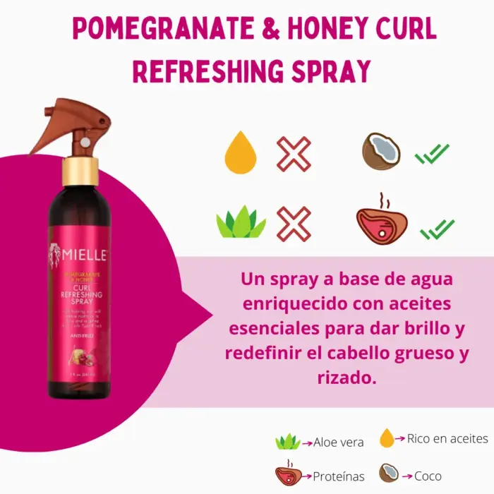 Mielle Organics Pomegranate and Honey Curl Refreshing Spray 240ml — frontal