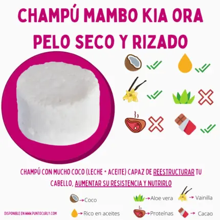 Kia Ora Champú Sólido Mambo para cabellos secos o rizados 85g — frontal