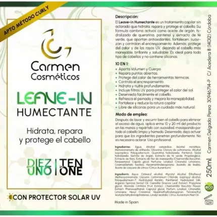 Carmen Cosméticos Leave-in Humectante 250ml — frontal