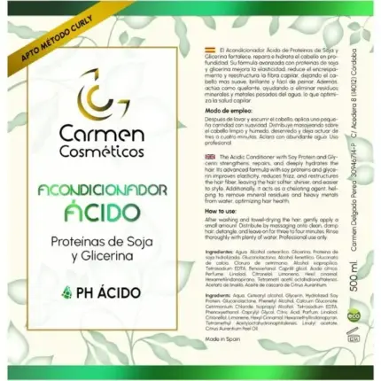 Carmen Cosméticos Acondicionador Ácido de Proteínas 500ml — frontal