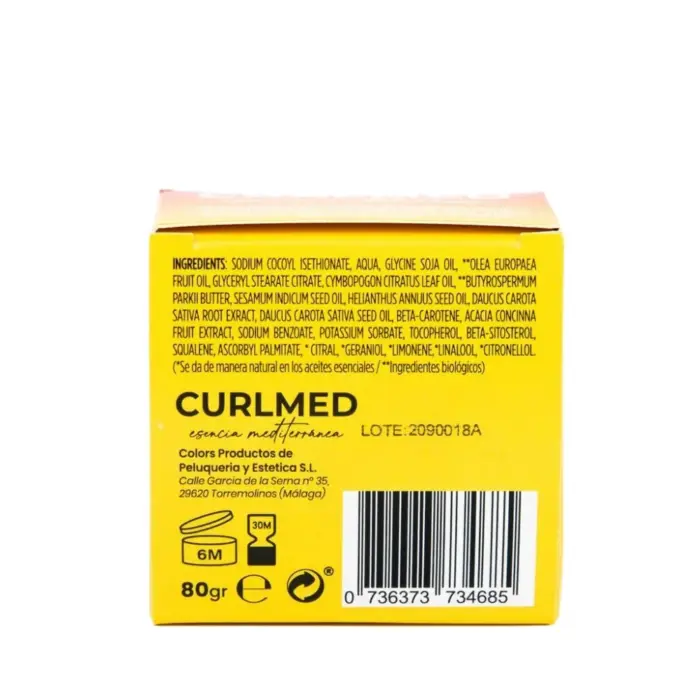 CurlMed Champú Sólido Cabello Graso y Cuero Cabelludo Sensible 80g — lateral