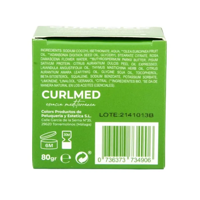 CurlMed Champú Sólido Proteínas, Rizado y Anticaída 80g — lateral