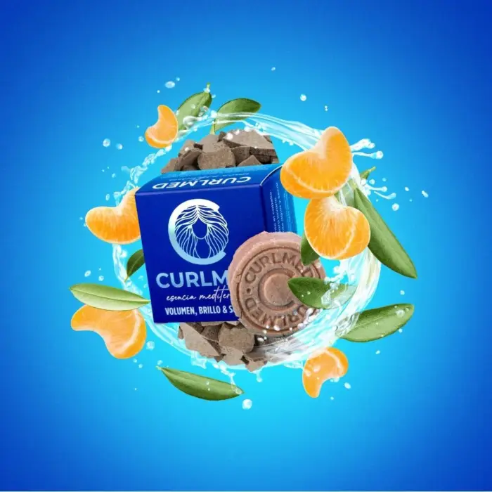 CurlMed Champú Sólido Volumen, Brillo y Suavidad 30g — lateral