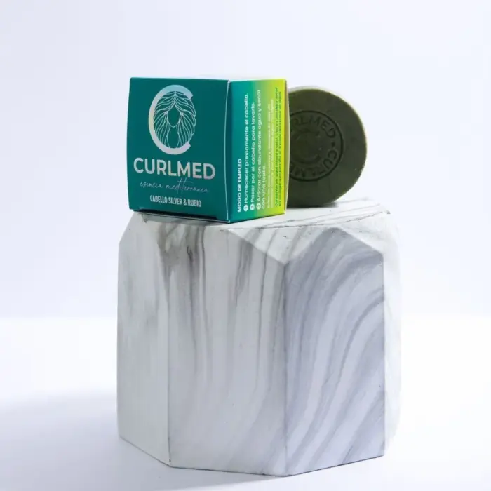 CurlMed Champú Sólido Cabello Silver y Rubio 80g — detalle