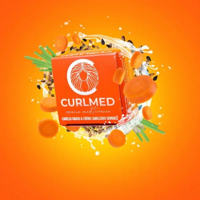 CurlMed Champú Sólido Cabello Graso y Cuero Cabelludo Sensible 80g — textura