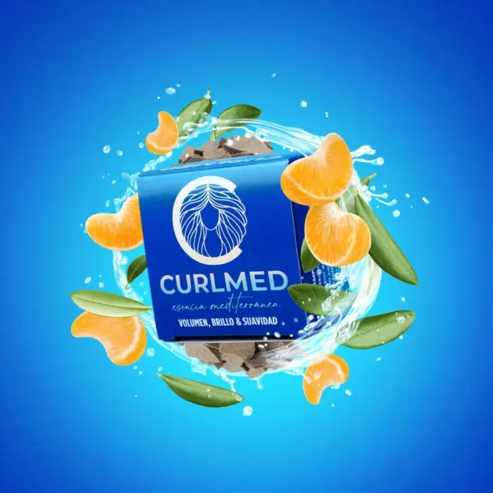 CurlMed Champú Sólido Volumen, Brillo y Suavidad 80g — textura