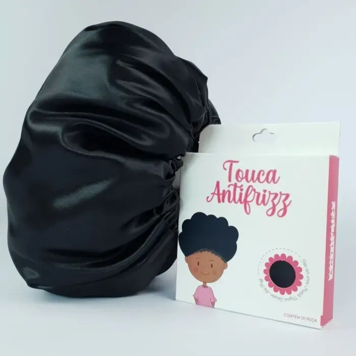 Soulta Gorro de Satén Negro — frontal