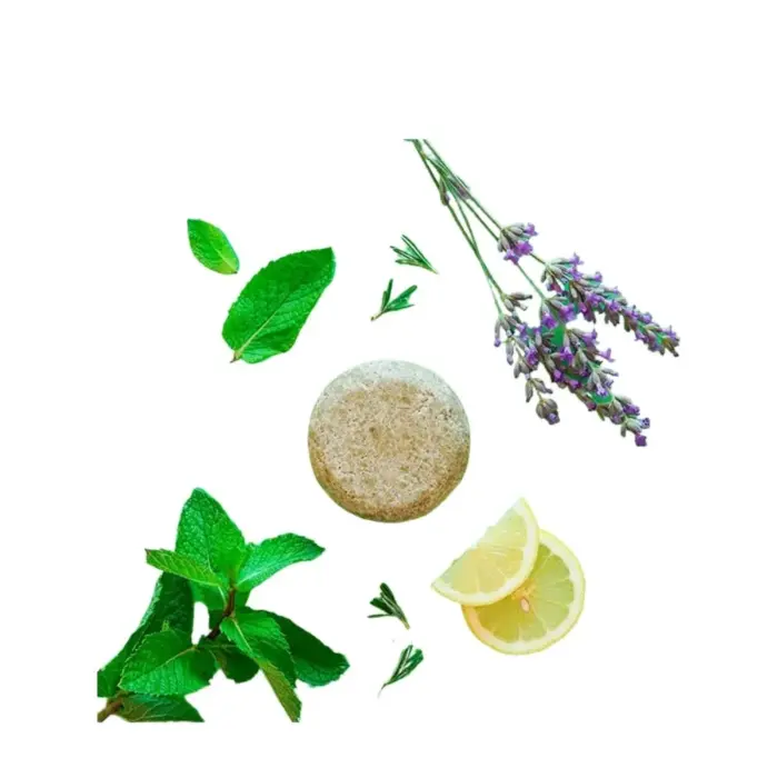 Alma Secret Champú Sólido Shikakai con Ortiga, Espirulina, Menta, Romero, Cedro, Limón y Lavanda 85g — lateral
