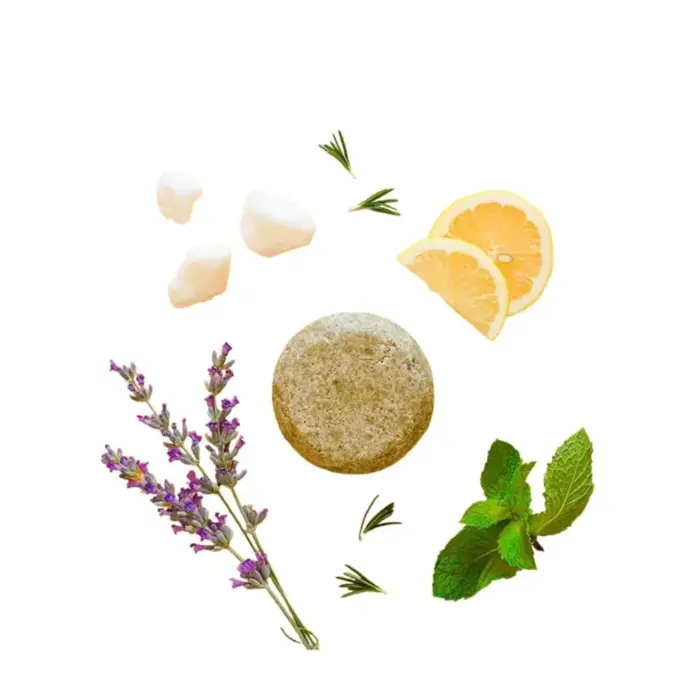 Alma Secret Champú Sólido Shikakai con Ortiga, Espirulina, Menta, Romero, Cedro, Limón y Lavanda 85g — detalle