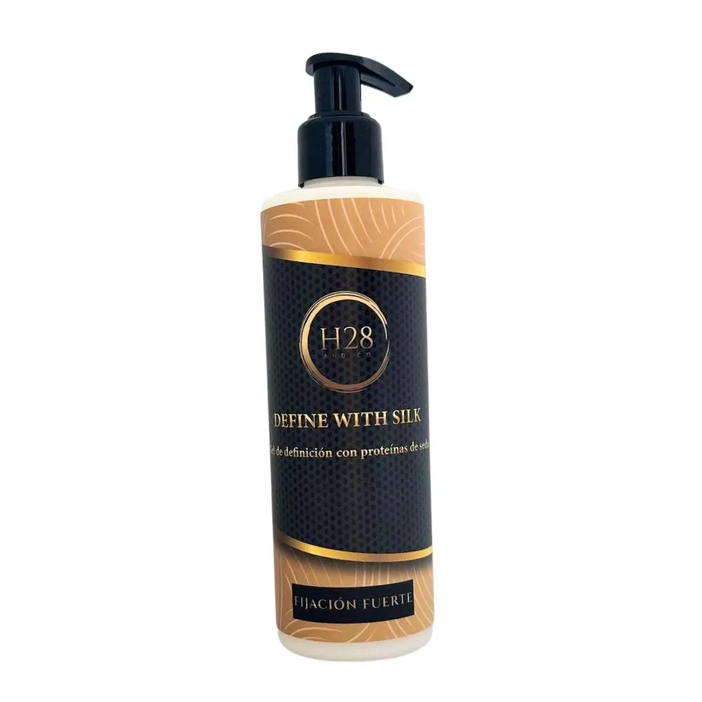 H28 and Co Gel de Definición Define With Silk Gel Fijación Fuerte 250ml H28 and Co Gel de Definición Define With Silk Gel Fijación Fuerte 250ml